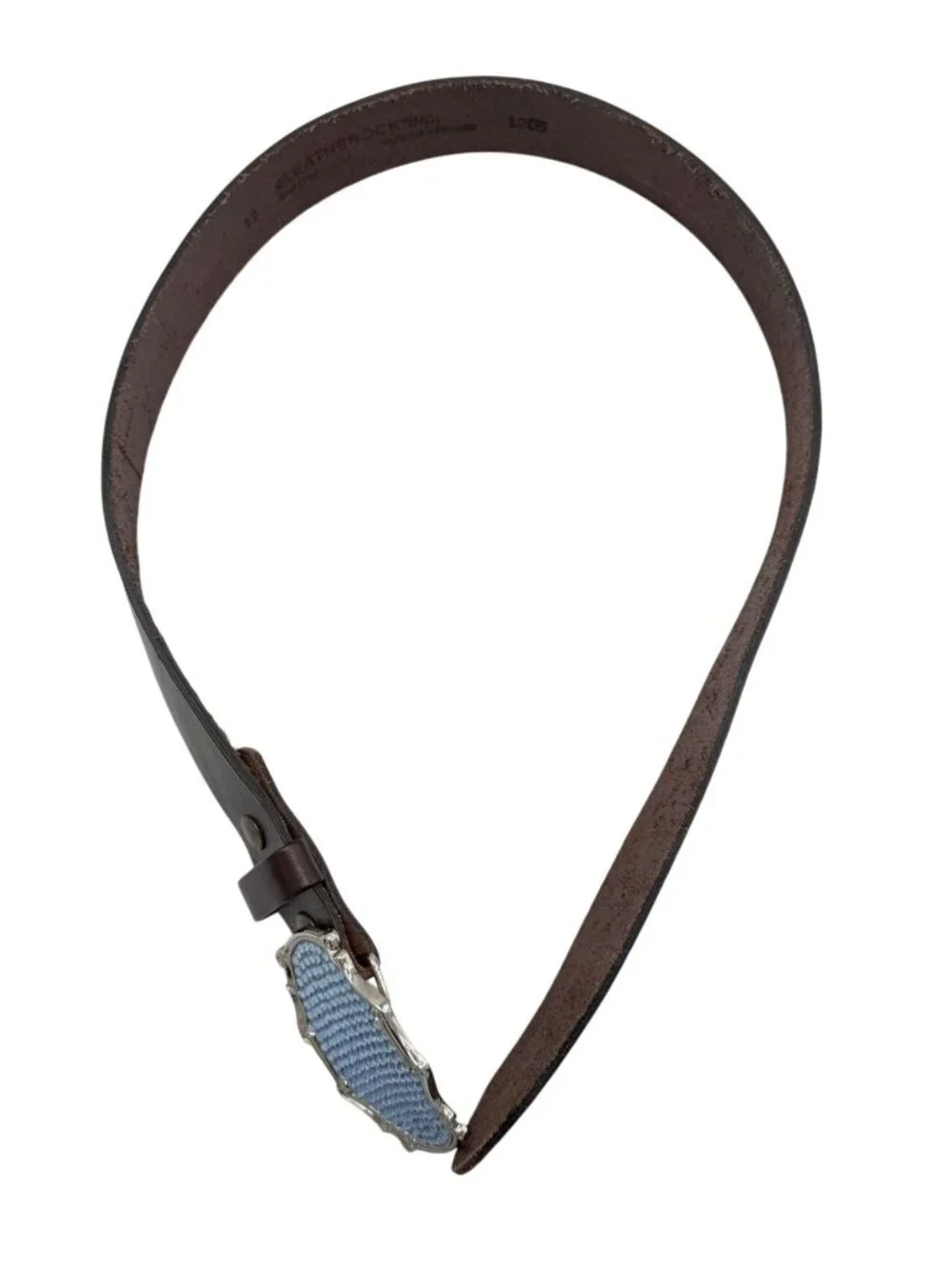 Leatherock Vintage Blue Swarovski crystal belt Brown -  Size 32